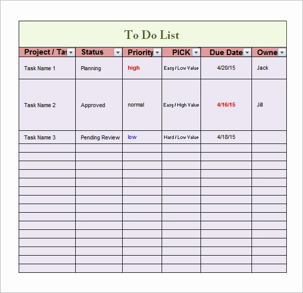 To Do List Template Free Inspirational 17 Sample to Do List Templates Download for Free