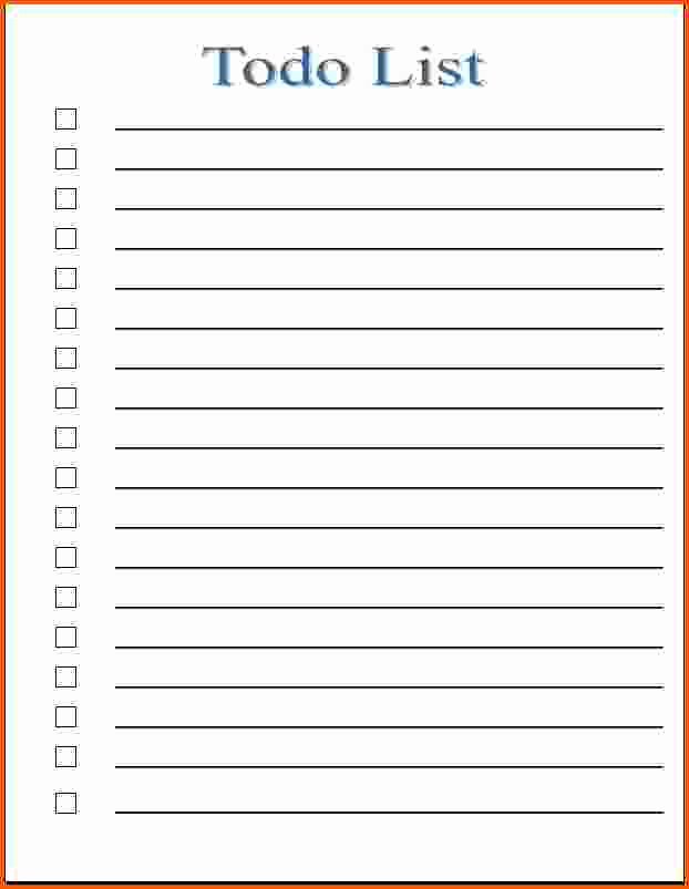 to do list template samples for microsoft word
