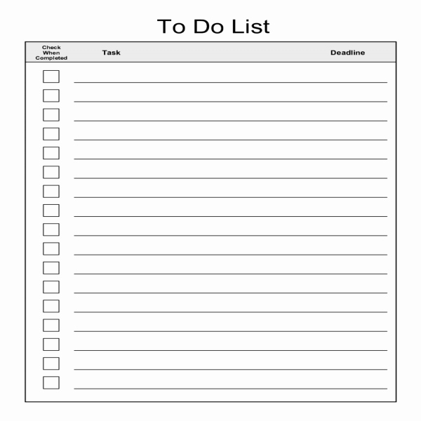 To Do List Template Word Fresh to Do List Template for Word