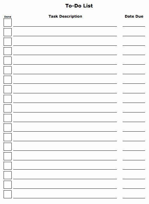  Todo List Template Word 