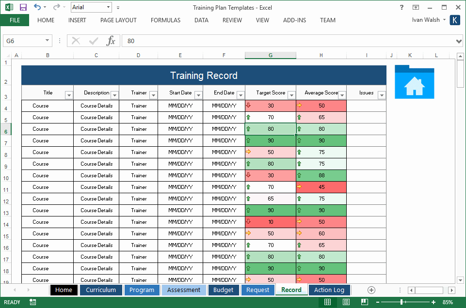 Training Calendar Template Excel New Training Plan Template – 20 Page Word &amp; 14 Excel forms