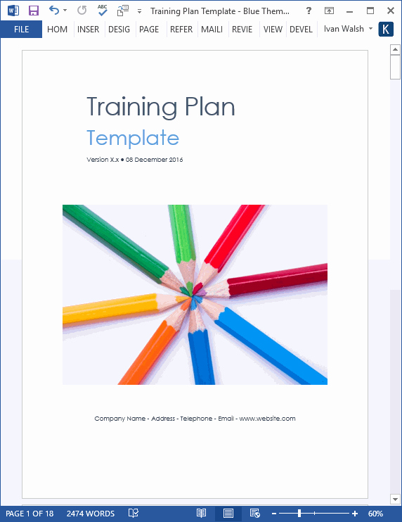Training Course Design Template Beautiful Training Plan Template – 20 Page Word &amp; 14 Excel forms