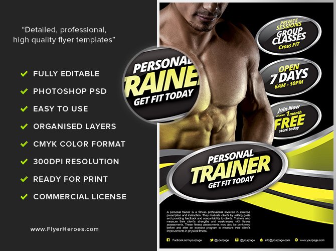 Training Flyer Template Free Inspirational Personal Fitness Flyer Template Flyerheroes