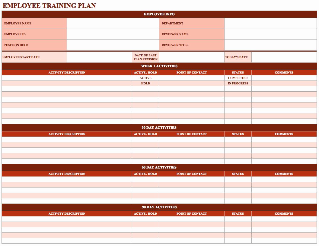 Training Plan Template Excel Awesome Employee Training Schedule Template In Ms Excel Excel