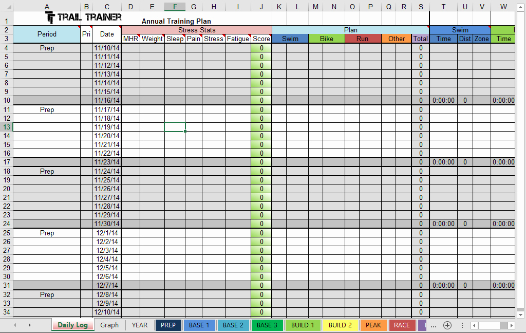 Training Plan Template Excel New Annual Training Plan Template Excel
