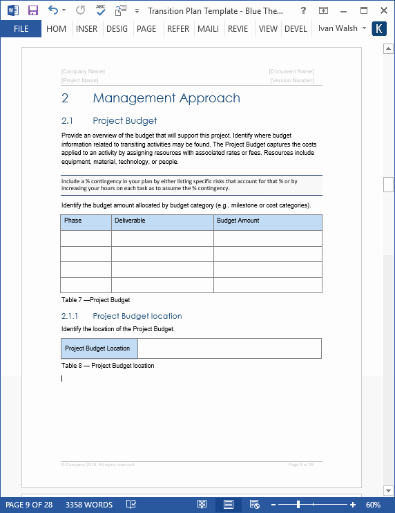 Transition Management Plan Template Beautiful Transition Plan – Ms Word Template – Instant Download