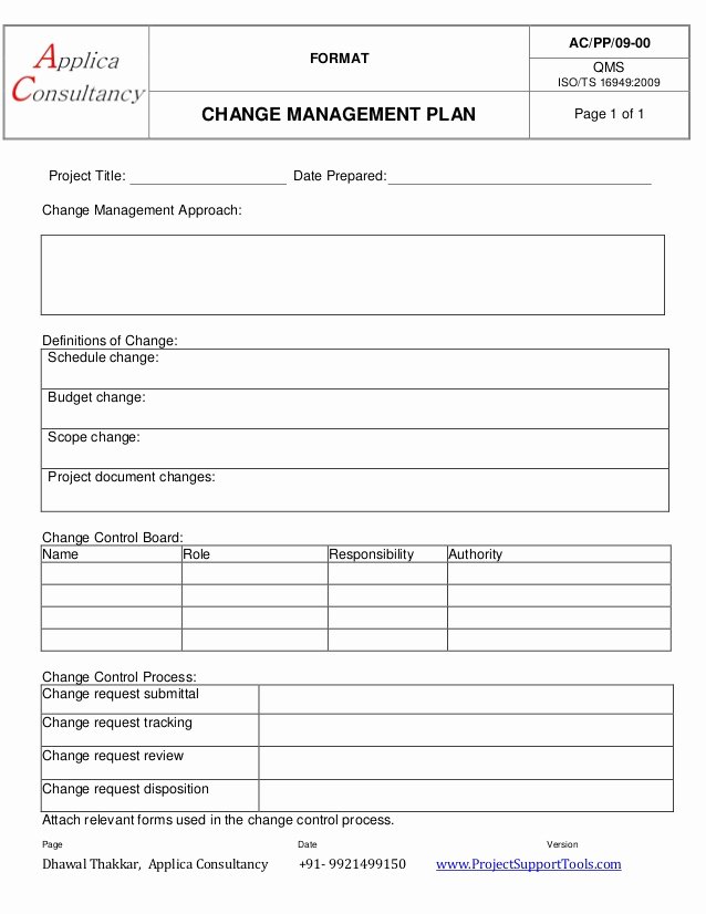 Transition Management Plan Template Luxury Change Management Plan Ready Template
