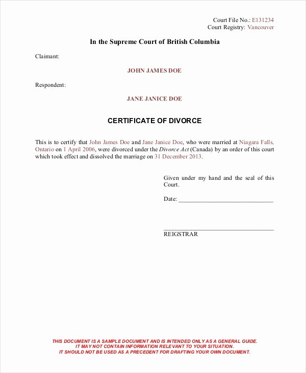 Translation Of Divorce Certificate Template Lovely Divorce Certificate Template 9 Free Word Pdf Document