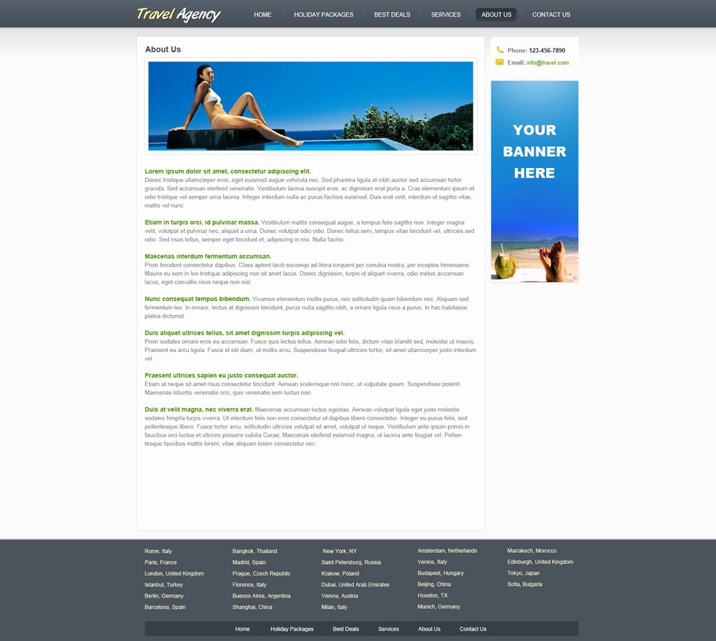 Travel Agency Web Template Luxury Travel Website Template
