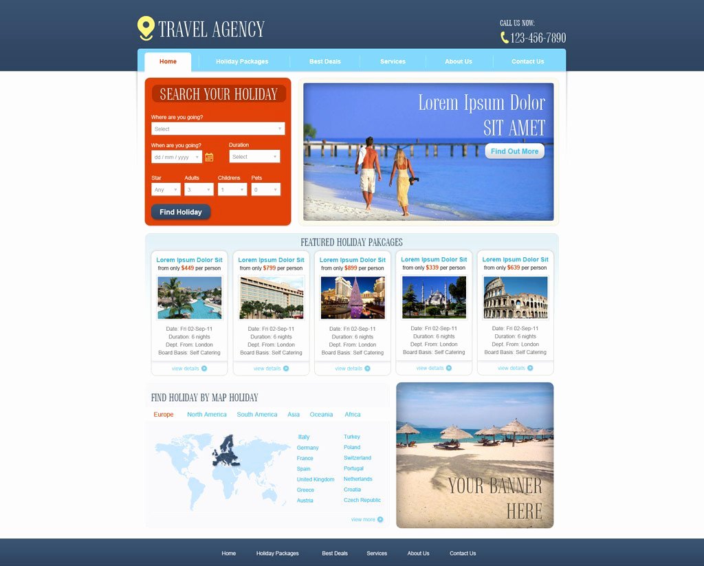 Travel Agent Website Template Beautiful Free Travel Agency Website Template
