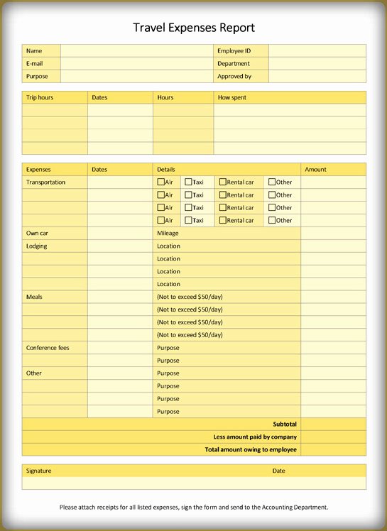 Travel Expense Report Template Excel Beautiful 5 Travel Expense Report Templates – Word Excel Pdf Samples