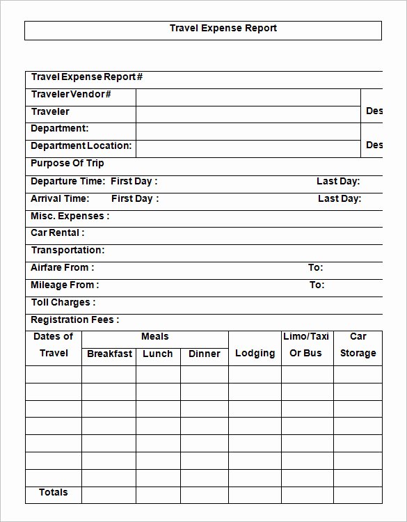 Travel Expense Report Template Excel Elegant 11 Travel Expense Report Templates – Free Word Excel