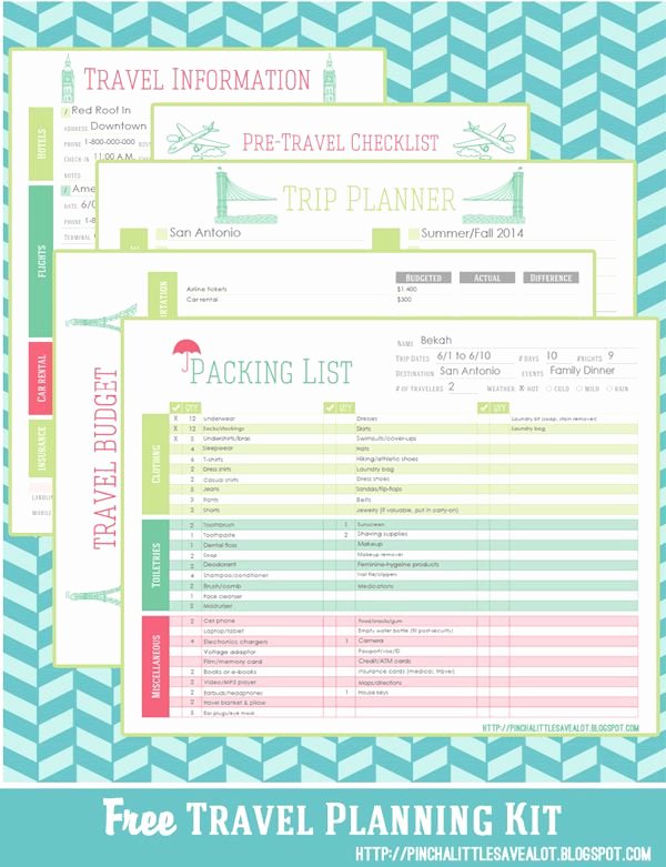 Travel Itinerary Planner Template Beautiful Free Travel Planning Kit Pinch A Little Save A Lot