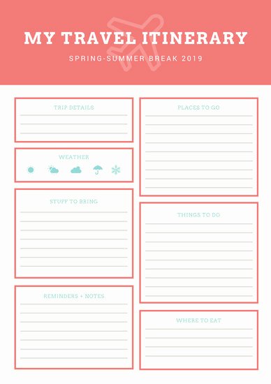 Travel Itinerary Planner Template Unique Blue orange Vintage Itinerary Planner Templates by Canva