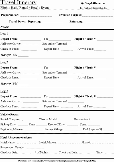 Travel Itinerary Template Word Inspirational Travel Itinerary Template Download Microsoft Word