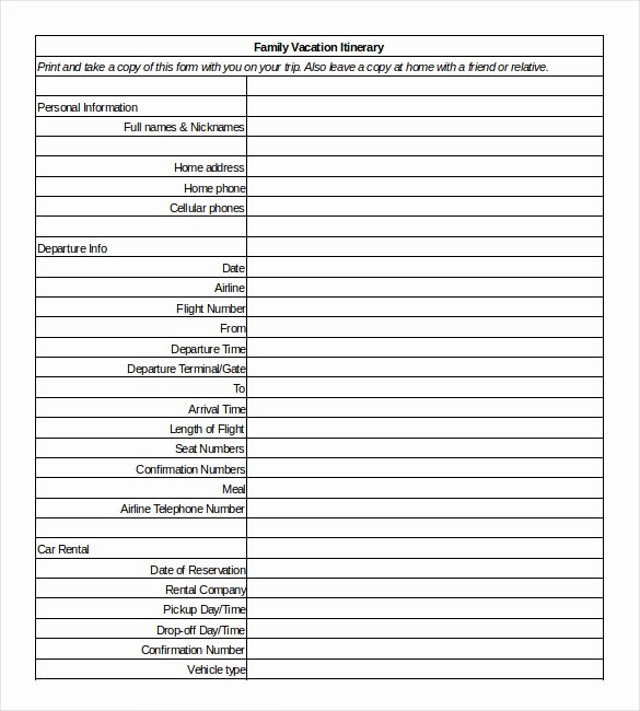 Travel Itinerary Template Word Lovely Itinerary Template – 15 Free Word Excel Pdf Documents