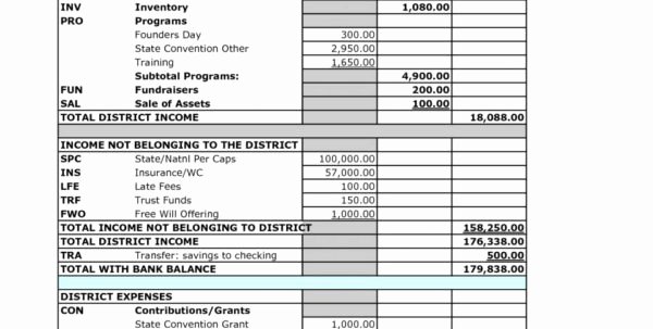 Treasurer Report Template Excel Luxury Treasurer S Report Excel Spreadsheet for Pta Treasurer