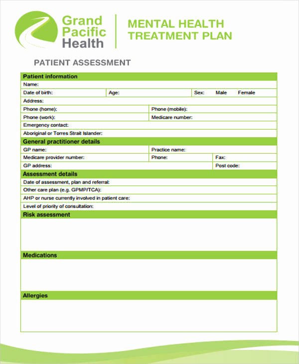 Treatment Plan Template Mental Health Fresh 8 Treatment Plan Samples &amp; Templates