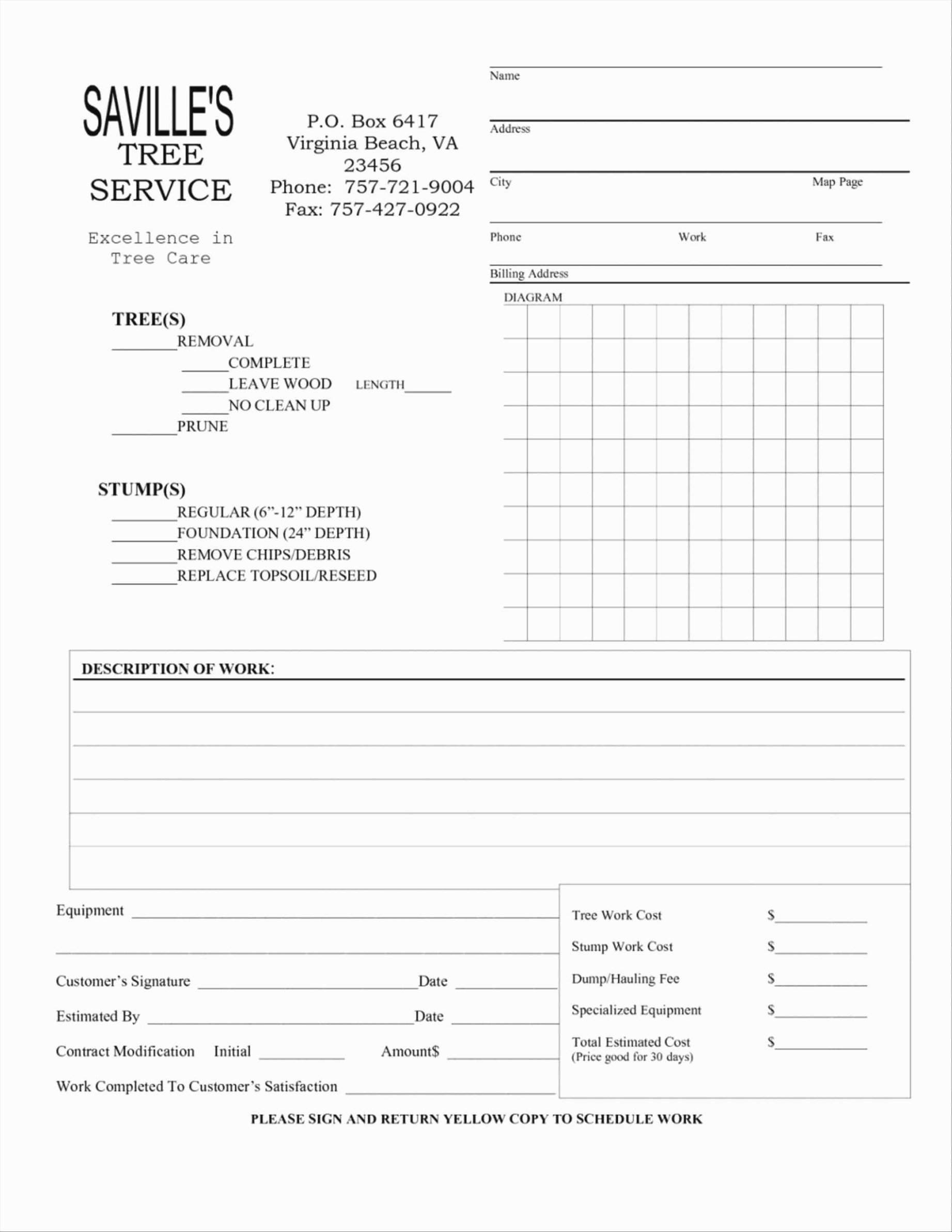 Tree Trimming Estimate Template Lovely 98 Tree Service Estimate Template Tree Service Business