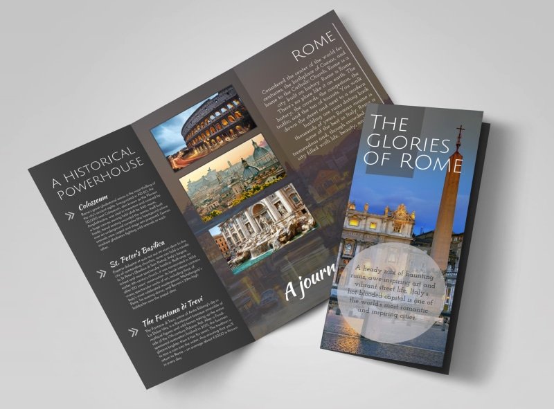 Tri Fold Travel Brochure Template Luxury Travel Rome Tri Fold Brochure Template