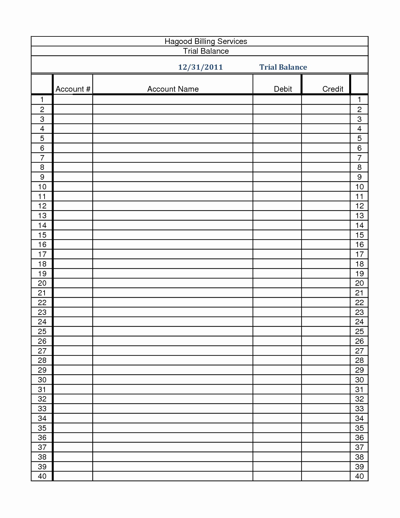 Trial Balance Excel Template Best Of Blank Trial Balance Sheet Excel Spreadsheet Template Blank