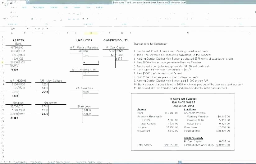 Trial Balance Excel Template Unique Balance Sheet Worksheet Template