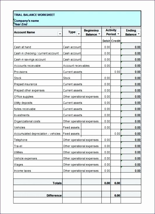 Trial Balance Template Excel Luxury 98 10 Trial Balance Worksheet Templates Pdf Doc Free