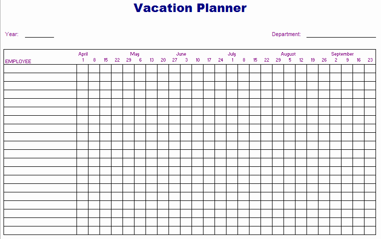 Trip Planner Template Excel Unique Employee Vacation Planner Excel Template 2017