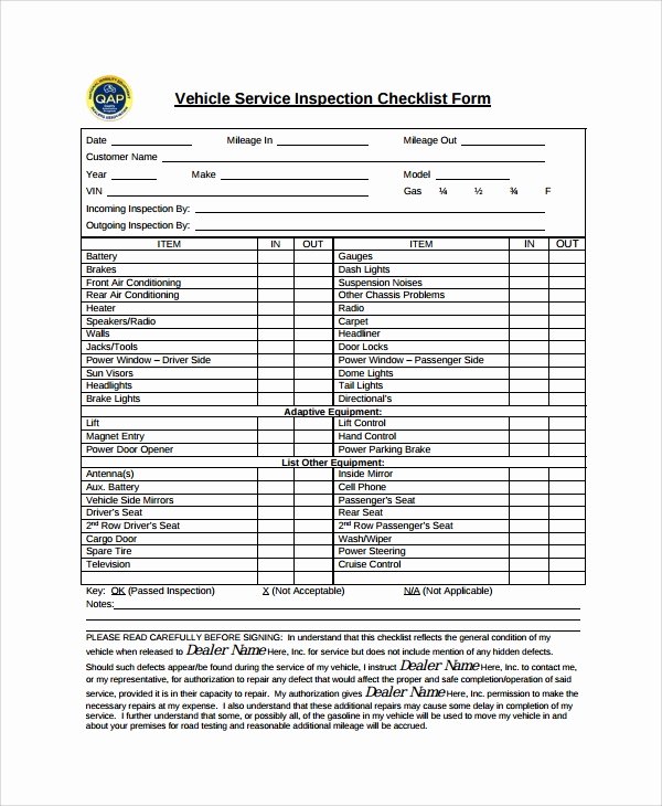 Truck Maintenance Schedule Template Luxury 12 Vehicle Inspection Checklist Templates Pdf Word
