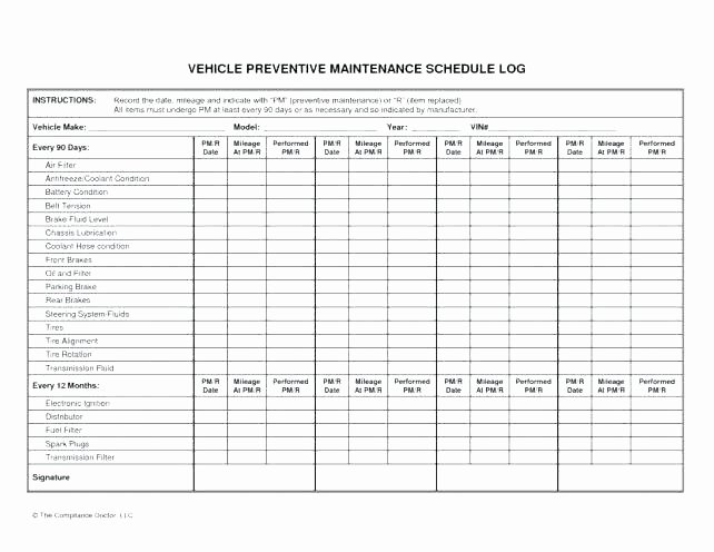 Truck Maintenance Schedule Template Luxury Car Maintenance Log Template Machine Schedule Excel – Teran