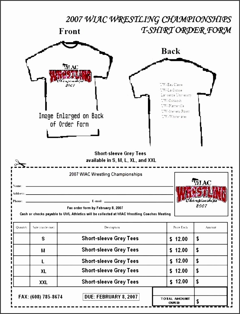 Tshirt order form Template Lovely 9 T Shirt order form Template Excel Sampletemplatess