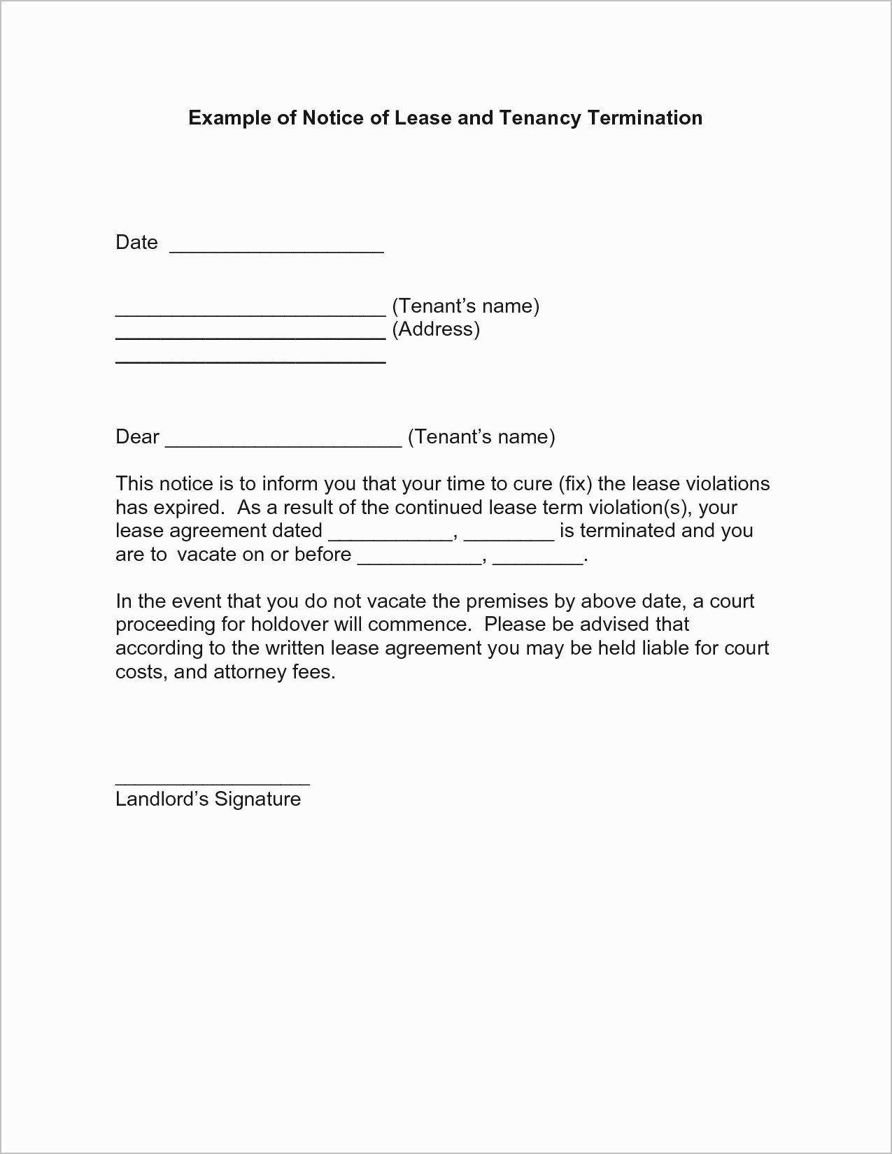 Unauthorized Tenant Letter Template Beautiful Unauthorized Tenant Letter Template Examples
