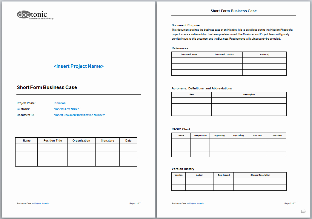 Use Case Documentation Template Best Of Business Case Template