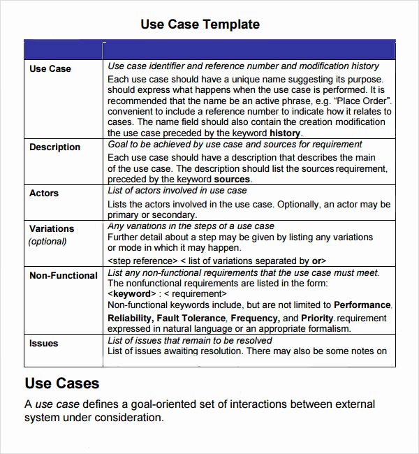 Use Cases Document Template Best Of 7 Use Case Samples