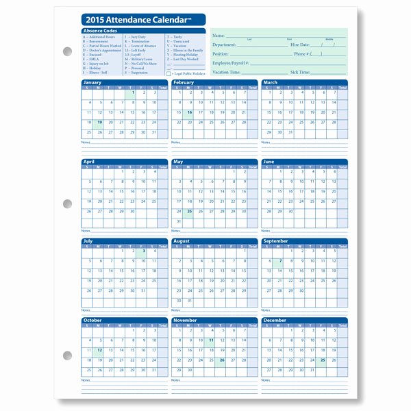 Vacation Calendar Template 2015 Elegant Downloadable Employee Vacation Calendar 2015