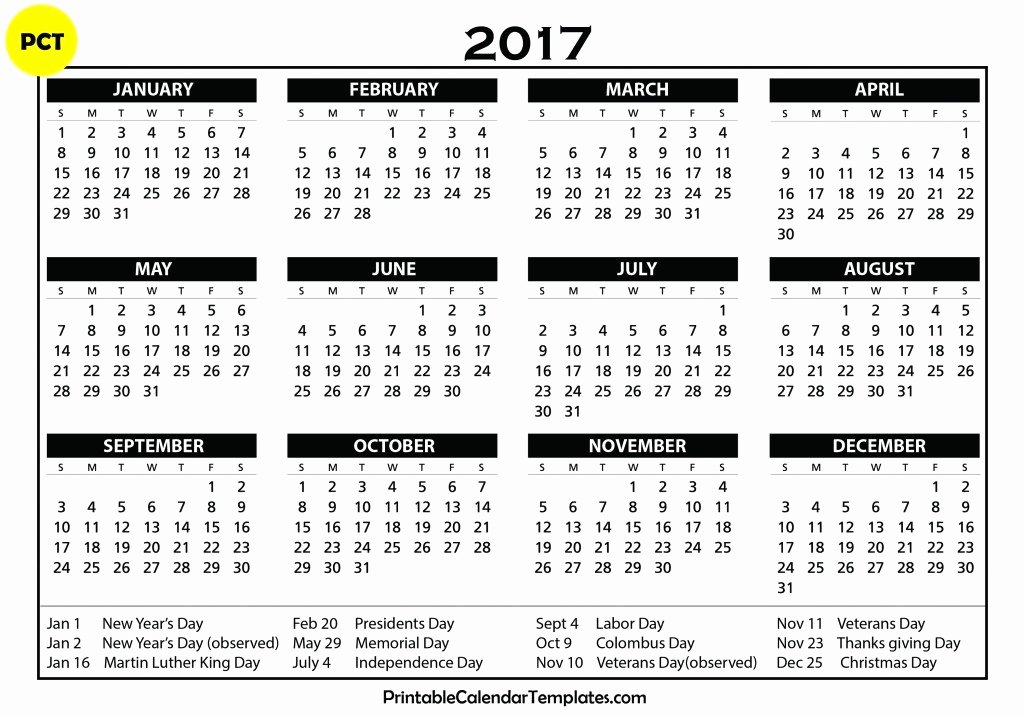 Vacation Calendar Template 2017 Best Of Free Printable Calendar 2017