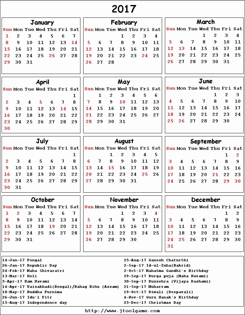 Vacation Calendar Template 2017 New Calendar 2017 50 Important Calendar Templates Of 2017
