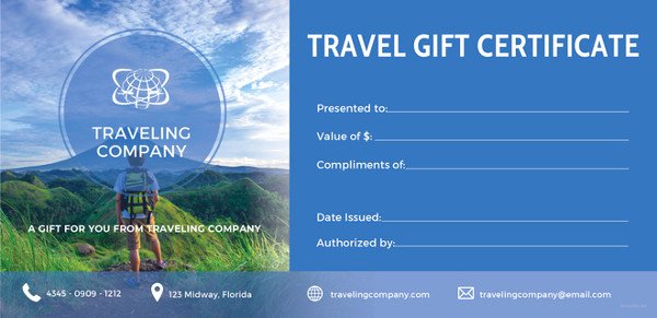 Vacation Gift Certificate Template Best Of Travel Certificate Template 9 Free Pdf Documents