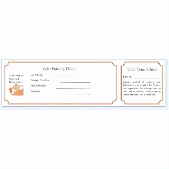 Valet Parking Ticket Template New 21 Best Ticket Making Template Concept Resume Templates