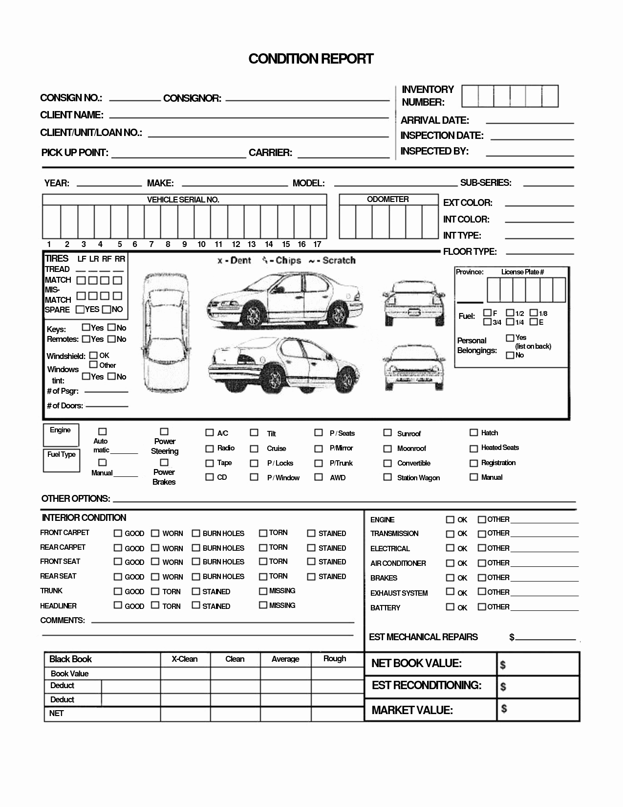 Vehicle Condition Report Template Elegant form Vehicle Condition Report form Vehicle Condition