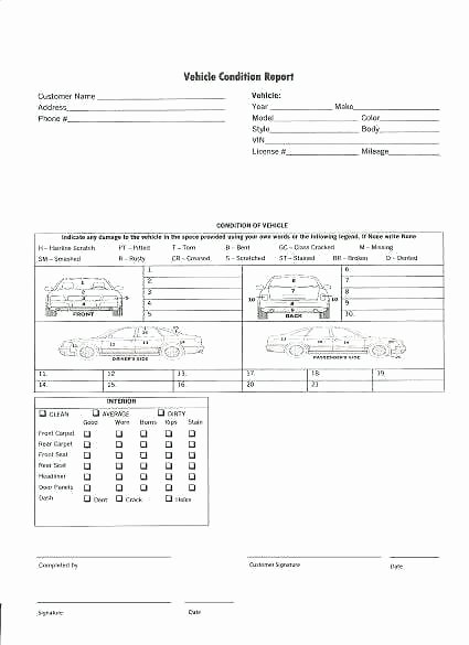Vehicle Condition Report Template Fresh Vehicle Condition Report Template