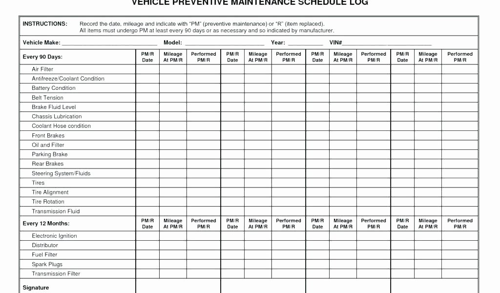 Vehicle Preventive Maintenance Schedule Template Inspirational Car Maintenance Spreadsheet Template – Religico