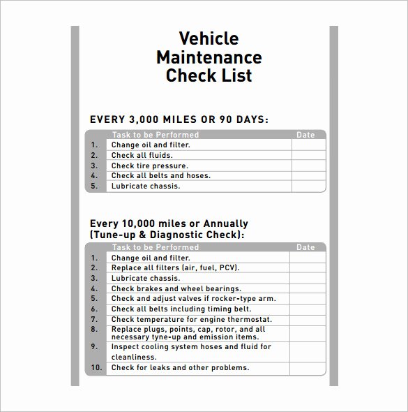 Vehicle Preventive Maintenance Schedule Template New Vehicle Maintenance Schedule Templates 10 Free Word