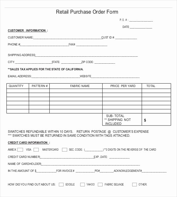 Vehicle Purchase order Template Fresh Purchase order Templates – 17 Free Sample Example