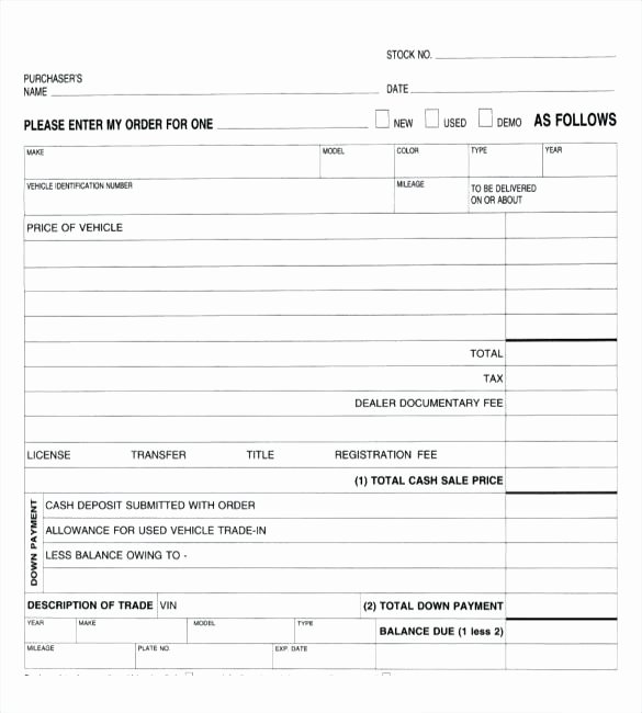 Vehicle Purchase order Template New Simple Sample Invoice Contoh Purchase order Word form