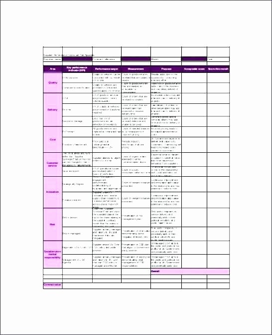 Vendor Scorecard Template Excel Unique Balance Score Card Template Pany Strategy Sample