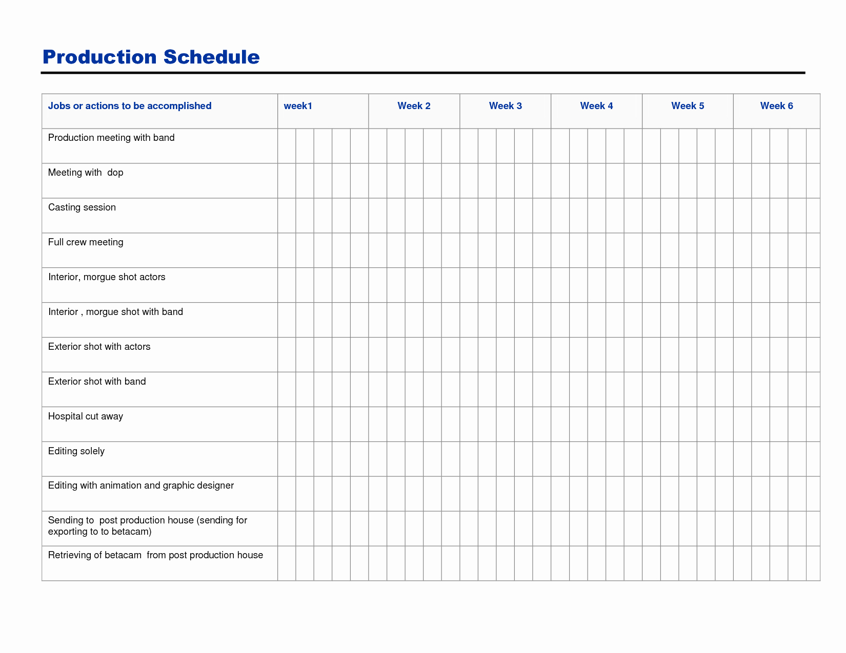 Video Production Plan Template Best Of Production Schedule Template