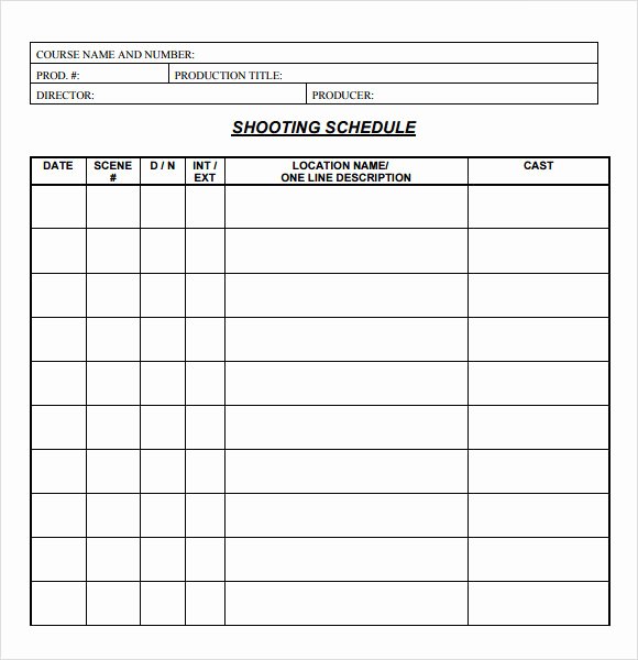 Video Production Plan Template Best Of Sample Shooting Schedule 12 Documents In Pdf Word Excel