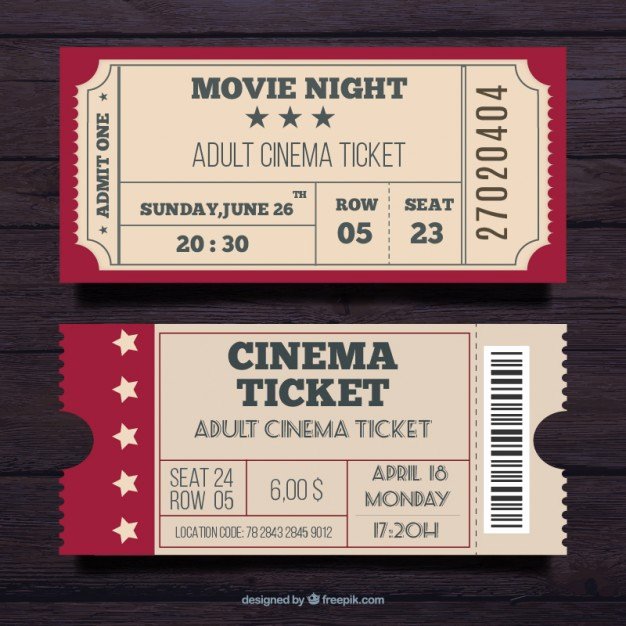 Vintage Movie Ticket Template Best Of Admit E Ticket Vectors S and Psd Files