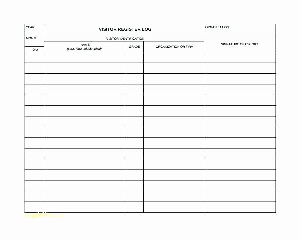 Visitor Log Template Excel Fresh Template Visitor Sign In Template Excel Log Sheet